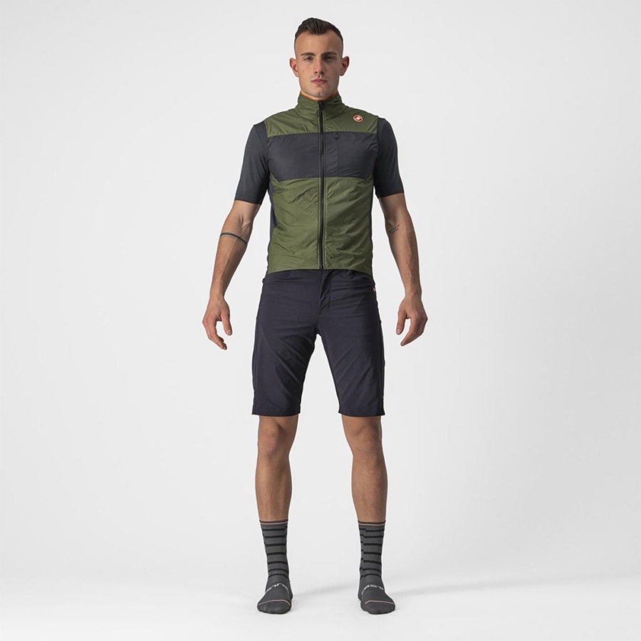 Castelli UNLIMITED PUFFY Vest Herre Lysegrøn Mørkegrå | VZHGBMN-79