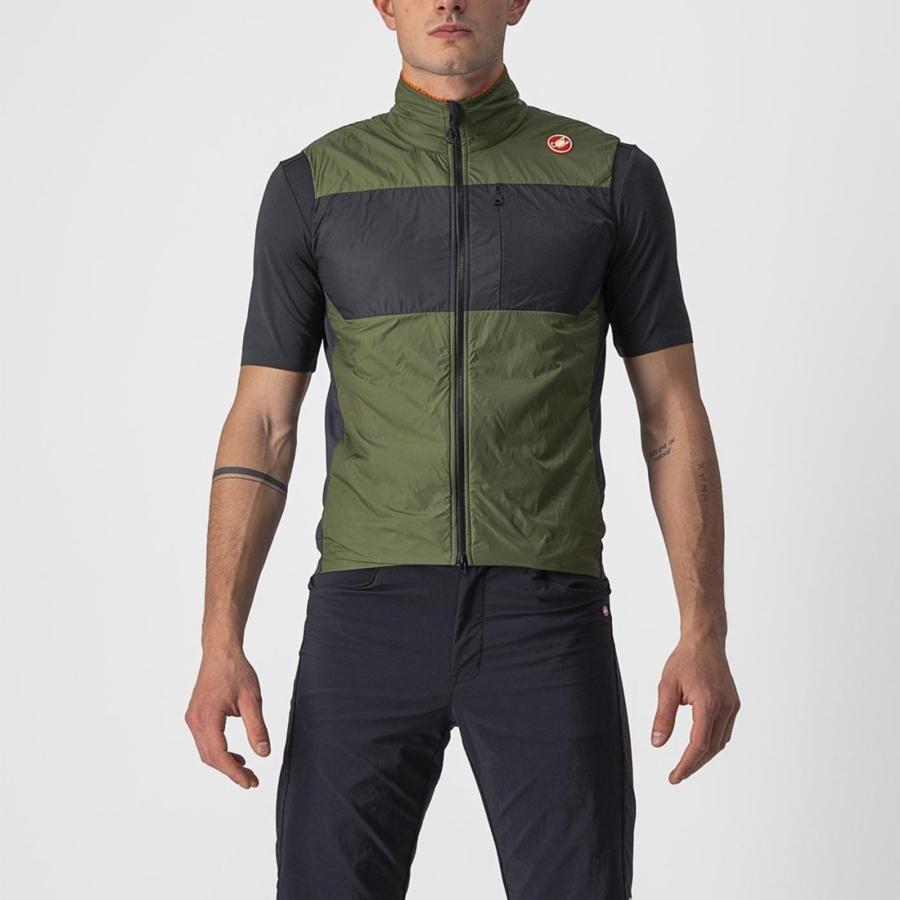 Castelli UNLIMITED PUFFY Vest Herre Lysegrøn Mørkegrå | VZHGBMN-79