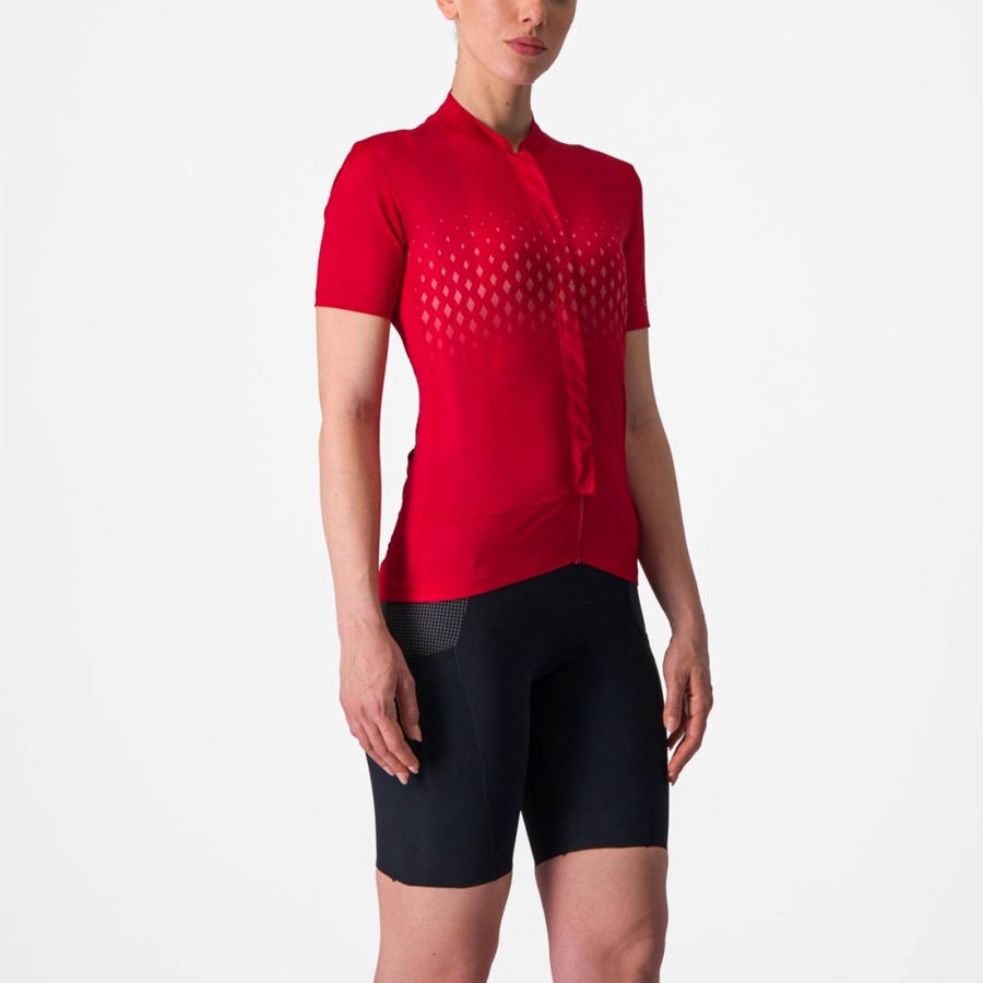 Castelli UNLIMITED SENTIERO 3 Jersey Dame Rød Rød | PWULRJQ-54