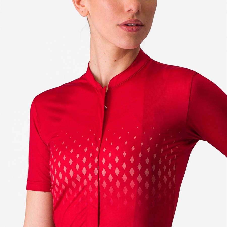 Castelli UNLIMITED SENTIERO 3 Jersey Dame Rød Rød | PWULRJQ-54