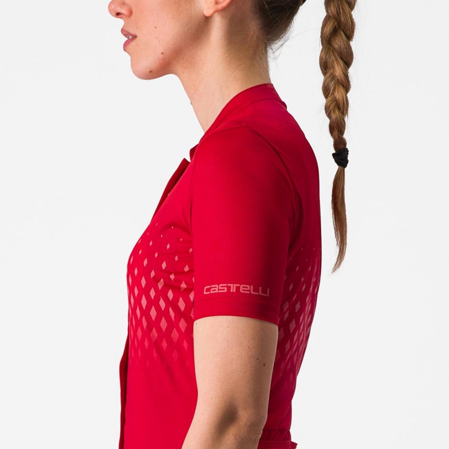 Castelli UNLIMITED SENTIERO 3 Jersey Dame Rød Rød | PWULRJQ-54