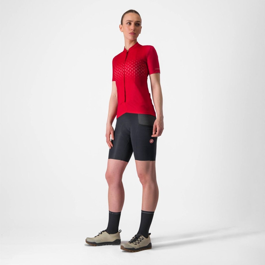 Castelli UNLIMITED SENTIERO 3 Jersey Dame Rød Rød | PWULRJQ-54