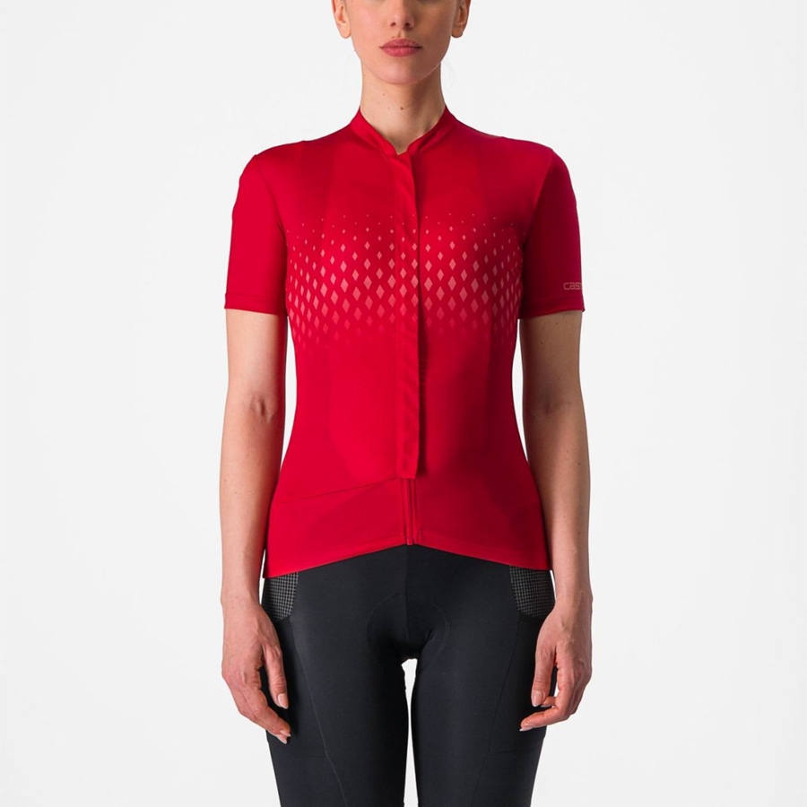 Castelli UNLIMITED SENTIERO 3 Jersey Dame Rød Rød | PWULRJQ-54