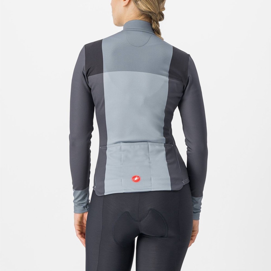 Castelli UNLIMITED W THERMAL Jersey Dame Sort Grå | VWIDMAN-12