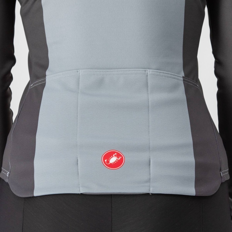 Castelli UNLIMITED W THERMAL Jersey Dame Sort Grå | VWIDMAN-12