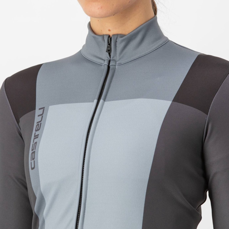 Castelli UNLIMITED W THERMAL Jersey Dame Sort Grå | VWIDMAN-12