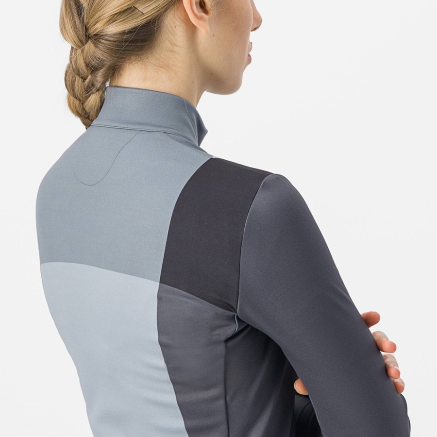 Castelli UNLIMITED W THERMAL Jersey Dame Sort Grå | VWIDMAN-12