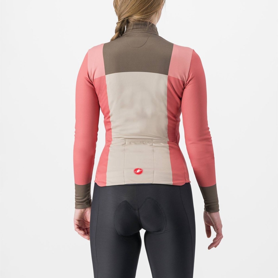 Castelli UNLIMITED W THERMAL Jersey Dame Rød | CQIOTPW-26