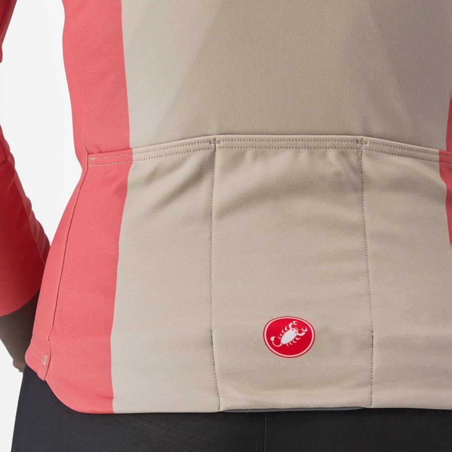 Castelli UNLIMITED W THERMAL Jersey Dame Rød | CQIOTPW-26