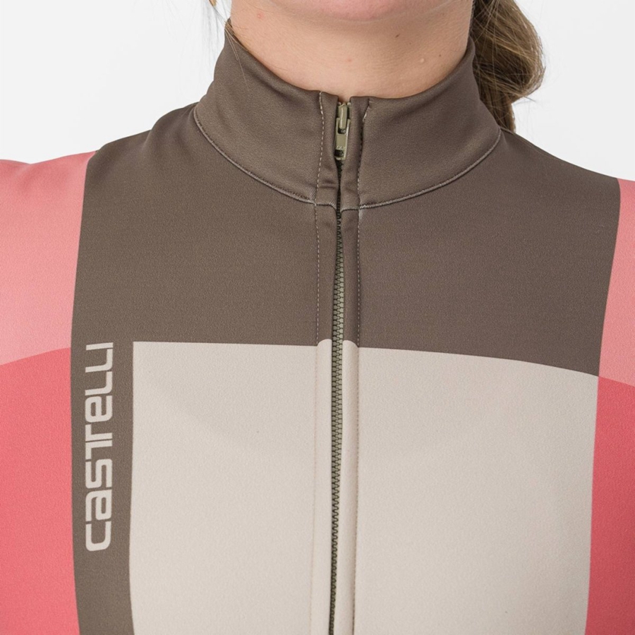 Castelli UNLIMITED W THERMAL Jersey Dame Rød | CQIOTPW-26