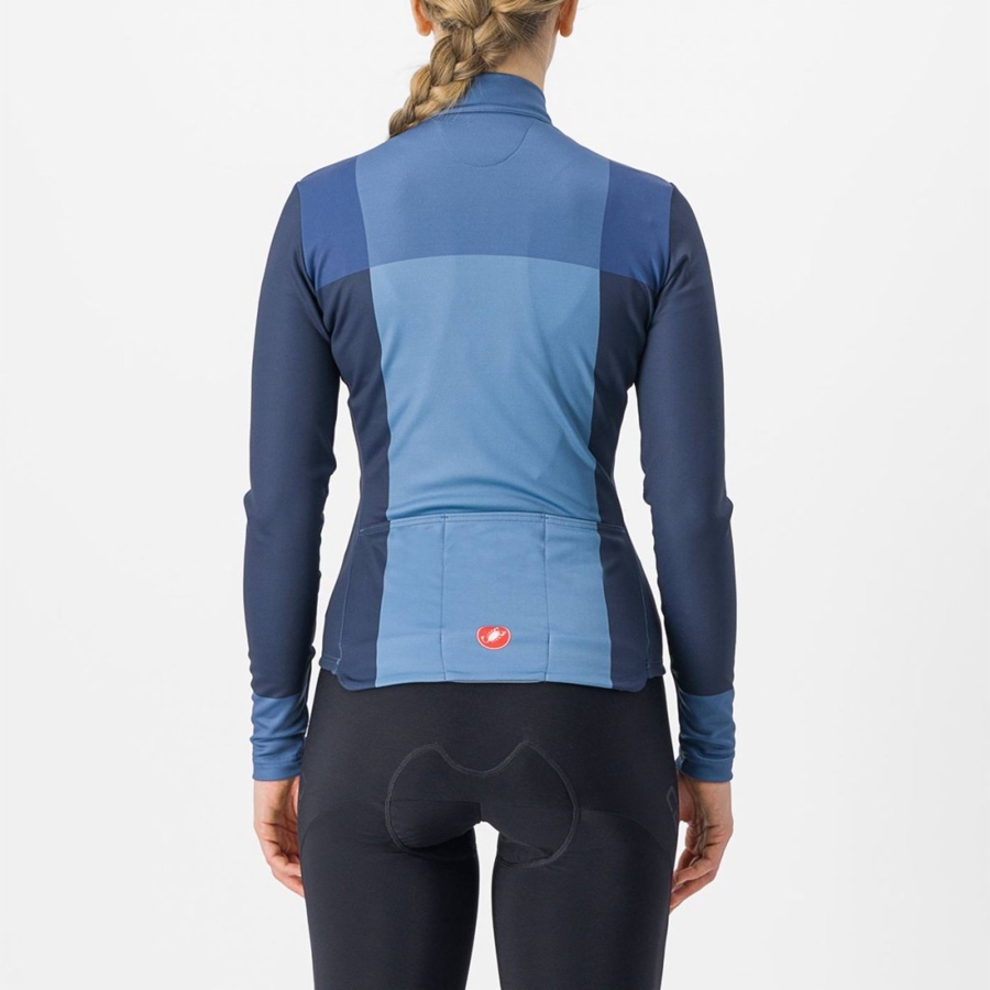 Castelli UNLIMITED W THERMAL Jersey Dame Blå Blå | KPHBUGZ-10