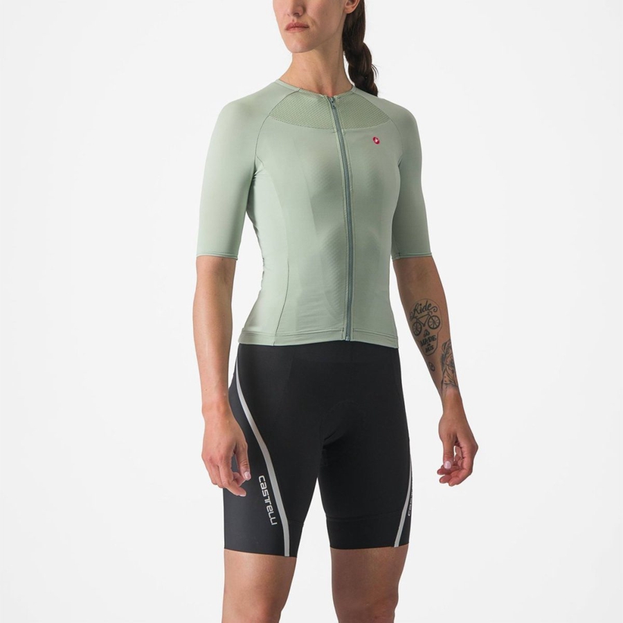 Castelli VELOCISSIMA 2 Jersey Dame Grøn Blå | PRZWSJQ-74