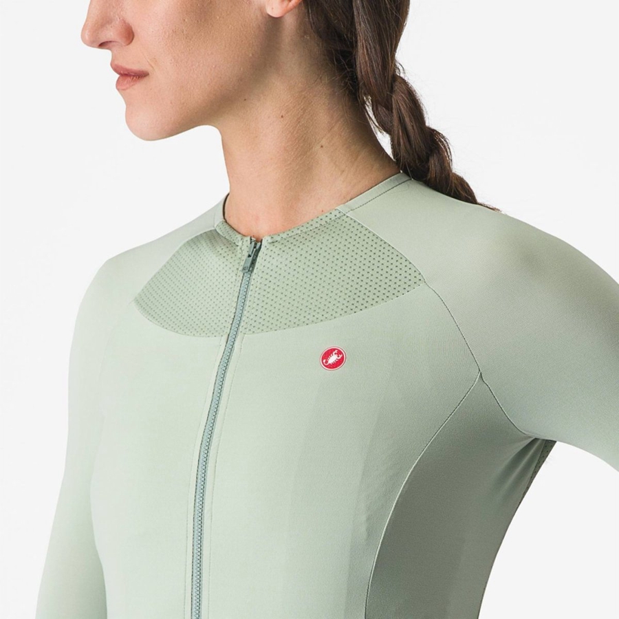 Castelli VELOCISSIMA 2 Jersey Dame Grøn Blå | PRZWSJQ-74