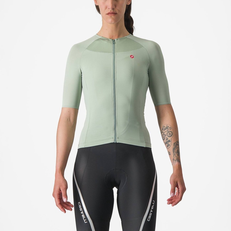 Castelli VELOCISSIMA 2 Jersey Dame Grøn Blå | PRZWSJQ-74