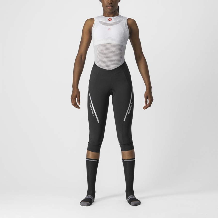 Castelli VELOCISSIMA 3 KNICKER Leggings Dame Sort Sølv | NUITHYR-53