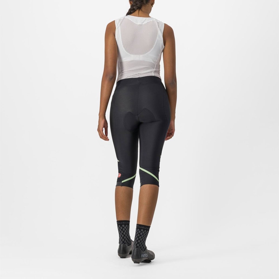 Castelli VELOCISSIMA THERMAL KNICKER Leggings Dame Sort Mintgrønne Sort | DUEBZYL-14