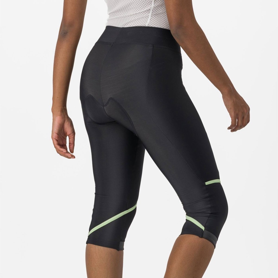 Castelli VELOCISSIMA THERMAL KNICKER Leggings Dame Sort Mintgrønne Sort | DUEBZYL-14