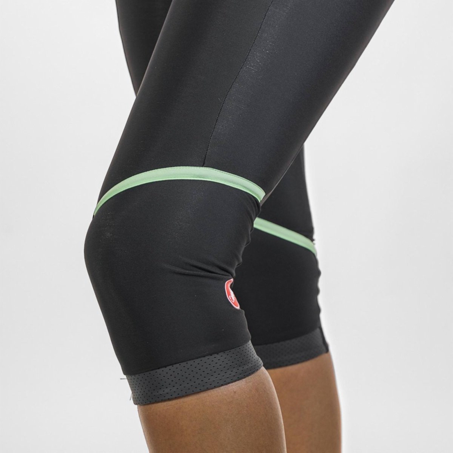 Castelli VELOCISSIMA THERMAL KNICKER Leggings Dame Sort Mintgrønne Sort | DUEBZYL-14