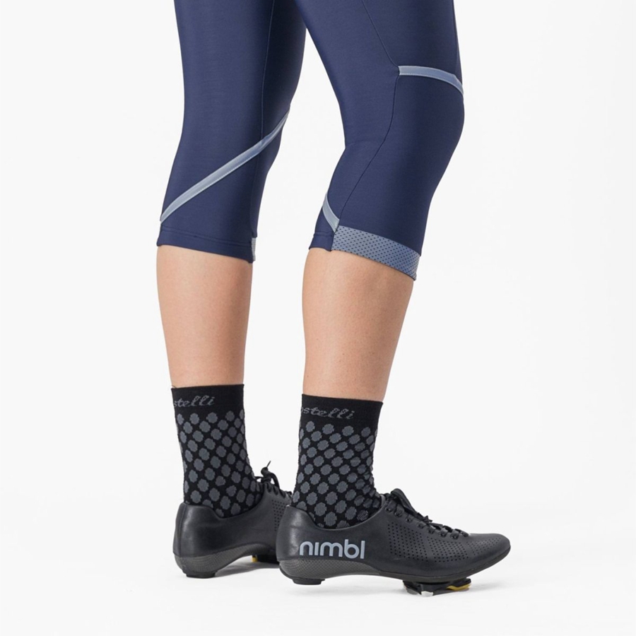 Castelli VELOCISSIMA THERMAL KNICKER Leggings Dame Blå Sølv | OKNDWIE-57