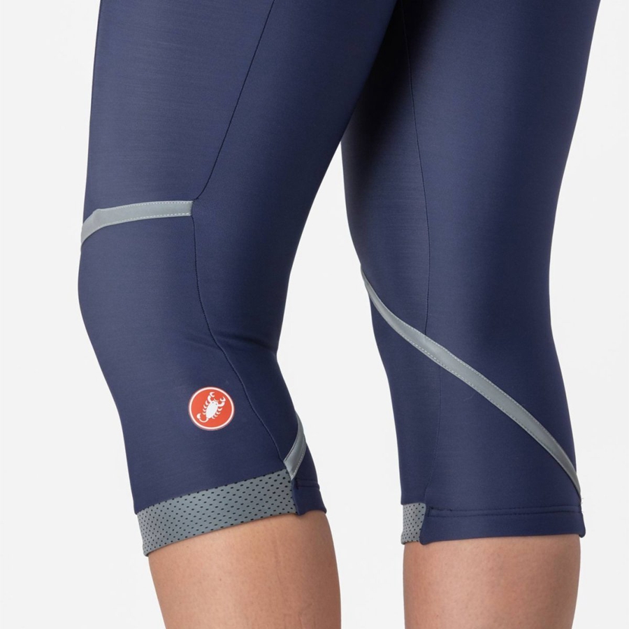 Castelli VELOCISSIMA THERMAL KNICKER Leggings Dame Blå Sølv | OKNDWIE-57