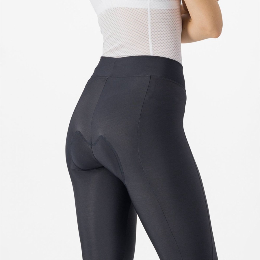 Castelli VELOCISSIMA THERMAL Leggings Dame Sort Mintgrønne Sort | HEWTUSG-30