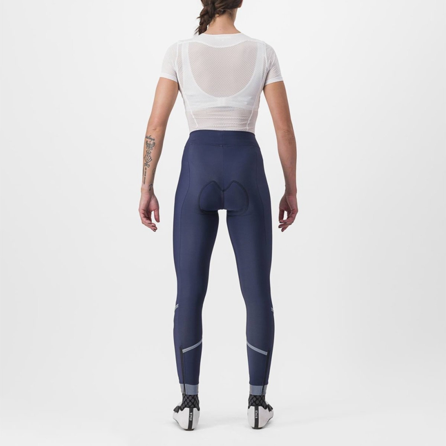 Castelli VELOCISSIMA THERMAL Leggings Dame Blå Sølv | PRKUEOY-96