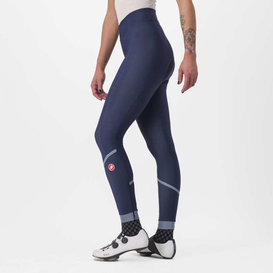 Castelli VELOCISSIMA THERMAL Leggings Dame Blå Sølv | PRKUEOY-96