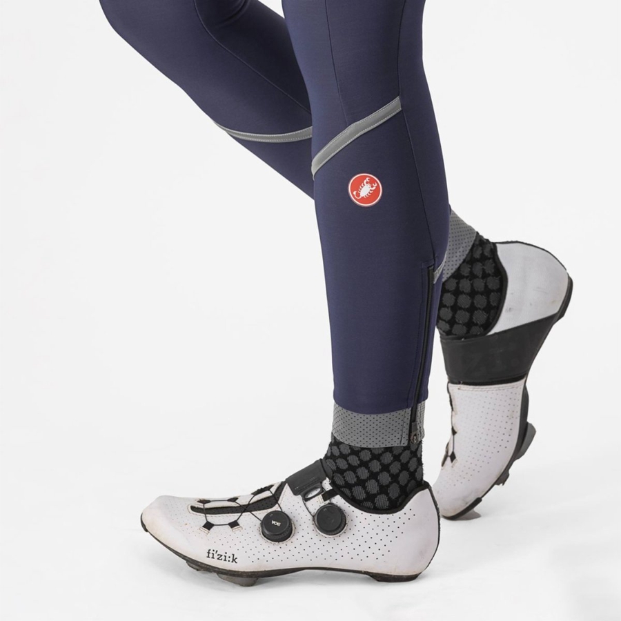 Castelli VELOCISSIMA THERMAL Leggings Dame Blå Sølv | PRKUEOY-96