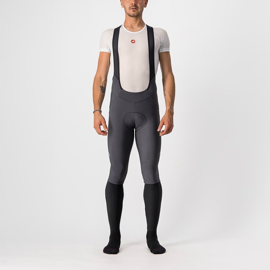 Castelli VELOCISSIMO 5 Bib Strømpebukser Herre Mørkegrå Sølv | BKYQGOX-97