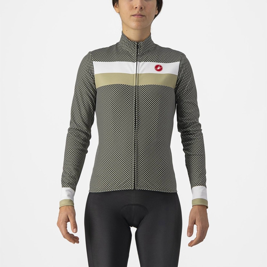 Castelli VOLARE LS Jersey Dame Grøn Hvide Grøn | EOITRFV-82